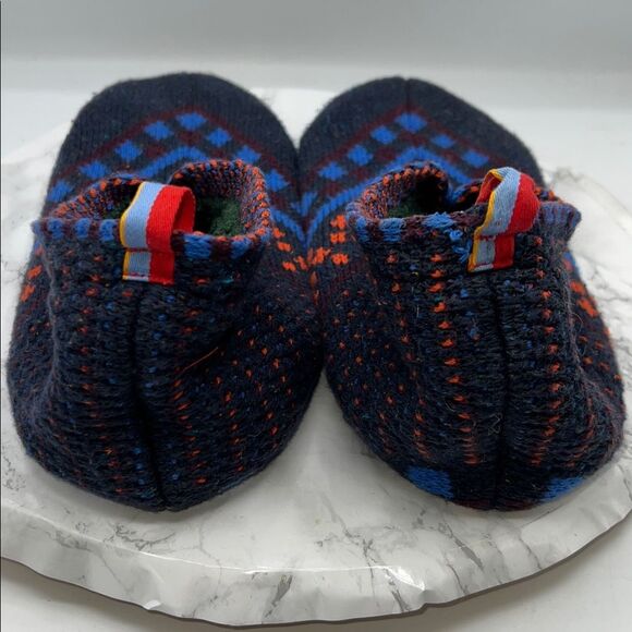 BOMBAS Fair Isle Multicolor Knit Sherpa Lined Gripper Slipper-L - Picture 7 of 8